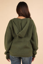 Load image into Gallery viewer, VERY J Seam Detail Drop Shoulder Hooded Sweater
