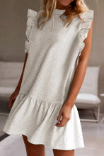 Load image into Gallery viewer, Ruffled Round Neck Cap Sleeve Mini Dress
