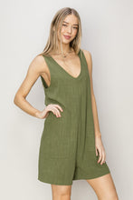 Load image into Gallery viewer, HYFVE V-Neck Sleeveless Romper with Pockets
