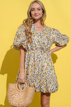 Load image into Gallery viewer, And The Why Full Size Floral Surplice Puff Sleeve Dress
