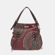 Load image into Gallery viewer, Nicole Lee USA Side Braided Tassel Inlaid Rhinestone Embroidery Hobo Bag
