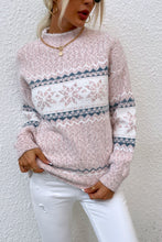Load image into Gallery viewer, Snowflake Pattern Mock Neck Sweater
