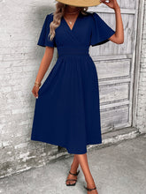 Load image into Gallery viewer, Surplice Flutter Sleeve Midi Dress
