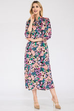Load image into Gallery viewer, Celeste Full Size Floral Midi Dress with Bow Tied
