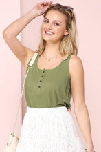 Load image into Gallery viewer, Ninexis Square Neck Half Button Tank
