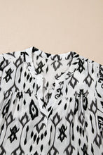 Load image into Gallery viewer, Tiered Printed Notched Long Sleeve Midi Dress
