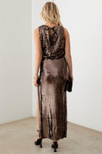 Load image into Gallery viewer, Mustard Seed Metallic Shiny Sequins Back Ribbon Bubble Top
