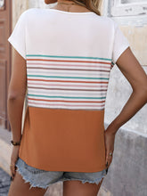 Load image into Gallery viewer, Striped Round Neck Short Sleeve T-Shirt
