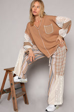 Load image into Gallery viewer, POL V-Neck Lace Balloon Sleeve Exposed Seam Top
