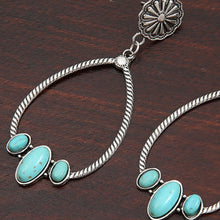 Load image into Gallery viewer, Artificial Turquoise Teardrop Earrings
