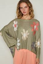 Load image into Gallery viewer, POL Flower Dropped Shoulder Long Sleeve Knit Top
