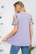 Load image into Gallery viewer, Celeste Full Size Open Tie Sleeve Round Neck Blouse
