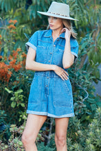 Load image into Gallery viewer, Veveret Elastic Waistband Denim Romper
