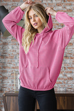 Load image into Gallery viewer, Heimish Ribbed Long Sleeve Hoodie with Kangaroo Pocket
