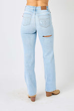 Load image into Gallery viewer, Judy Blue Full Size High Waist Distressed Straight Jeans
