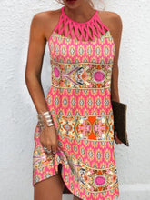 Load image into Gallery viewer, Printed Grecian Neck Mini Dress
