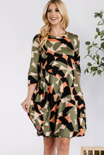 Load image into Gallery viewer, Celeste Full Size Geometric Round Neck Dress with Pockets
