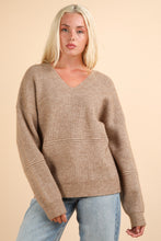 Load image into Gallery viewer, VERY J Seam Detail Drop Shoulder Hooded Sweater
