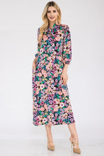 Load image into Gallery viewer, Celeste Full Size Floral Midi Dress with Bow Tied
