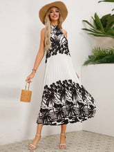 Load image into Gallery viewer, Tied Printed Sleeveless Midi Dress
