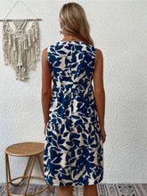 Load image into Gallery viewer, Printed Notched Sleeveless Mini Dress

