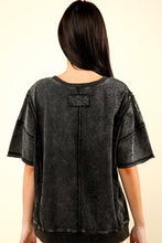 Load image into Gallery viewer, VERY J Round Neck Exposed Seam Slit T-Shirt
