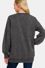 Load image into Gallery viewer, Zenana High-Low Acid Wash Fleece Sweatshirt
