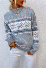 Load image into Gallery viewer, Snowflake Pattern Mock Neck Sweater
