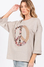 Load image into Gallery viewer, SAGE + FIG Floral Peace Patch Round Neck Top
