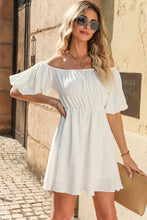 Load image into Gallery viewer, Off-Shoulder Balloon Sleeve Mini Dress
