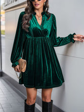 Load image into Gallery viewer, Perfee Ruched Surplice Long Sleeve Mini Dress
