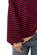 Load image into Gallery viewer, Striped Round Neck Long Sleeve Sweatshirt
