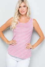 Load image into Gallery viewer, Celeste Full Size Backside Bow Tie Striped Tank
