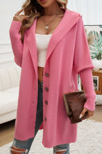 Load image into Gallery viewer, Devine Button Up Long Sleeve Hooded Cardigan
