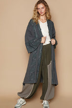 Load image into Gallery viewer, POL Flower Lace Trim Open Front Longline Cardigan
