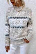 Load image into Gallery viewer, Snowflake Pattern Mock Neck Sweater
