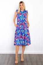 Load image into Gallery viewer, Be Stage Print Ruffled Midi Dress with Pockets
