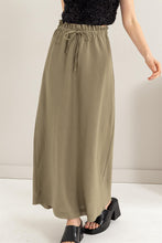Load image into Gallery viewer, HYFVE Drawstring Washed Linen Maxi Skirt
