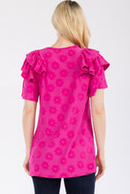 Load image into Gallery viewer, Celeste Full Size Ruffle Layered Short Sleeve Daisy Floral Top
