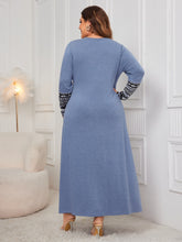 Load image into Gallery viewer, Honey Plus Size Printed Round Neck Long Sleeve Dress
