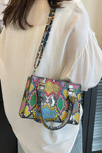 Load image into Gallery viewer, Snakeskin Print PU Leather Handbag
