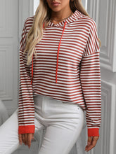 Load image into Gallery viewer, Mandy Striped Long Sleeve Hooded Knit Top
