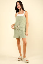 Load image into Gallery viewer, VERY J Half Button Drawstring Sleeveless Romper
