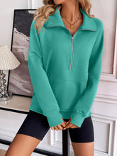 Load image into Gallery viewer, Ivy Lane Half Zip Raglan Sleeve Sweatshirt
