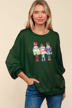 Load image into Gallery viewer, Haptics Sequin Nutcracker Patch Hacci Knit Top
