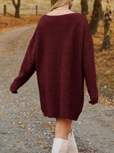 Load image into Gallery viewer, V-Neck Dropped Shoulder Sweater Dress
