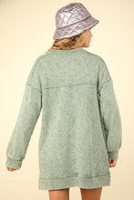 Load image into Gallery viewer, VERY J Mineral Washed Oversized Sweatshirt Mini Dress
