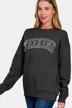 Load image into Gallery viewer, Zenana WEEKEND Round Neck Dropped Shoulder Sweatshirt
