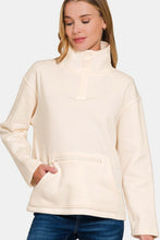 Load image into Gallery viewer, Zenana Turtleneck Half Snap Fleece Sweatshirt
