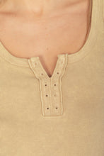 Load image into Gallery viewer, VERY J Washed Ribbed Tank with Placket Detail
